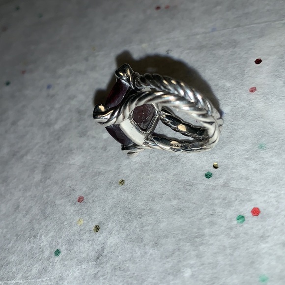 David Yurman Cushion On Point Morganite and Diamond Ring 20 x 20 - Picture 9 of 12